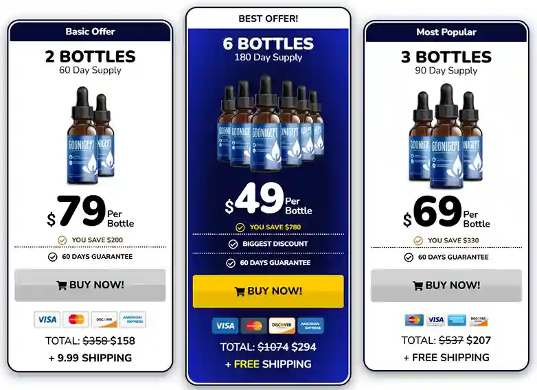 Cognicept Pricing — 1, 3 or 6 Bottle Packages